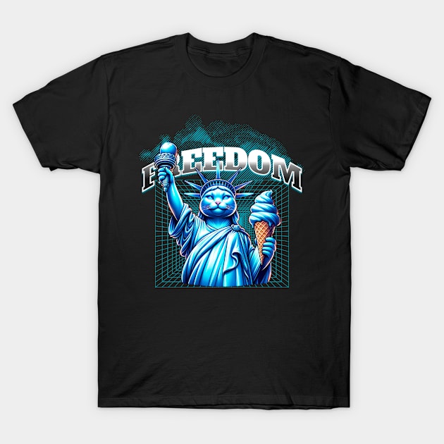 liberty statue parody cat T-Shirt by Dracoola